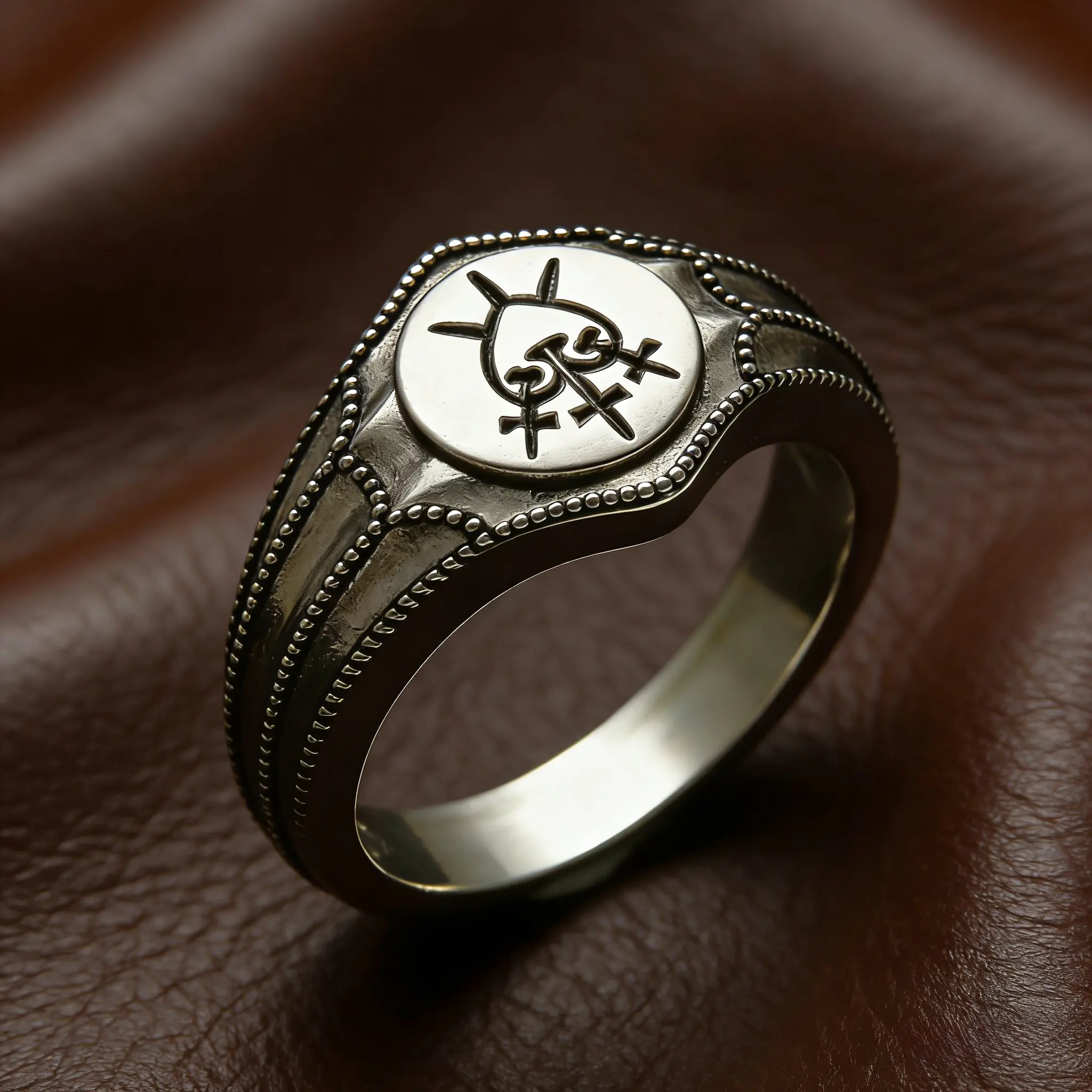 Retro Gothic Copper Metal 3-Sword Carved Stamp Ring - Geometric Cut Gothic Sword & Heart Statement Ring, Everyday Wear Party Accessory, Valentine's Day Jewelry Gift for Boyfriends, Three Swords
