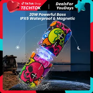 SummerWins 2-in-1 Compact Bluetooth Speaker - 20W Split Magnetic Waterproof Bluetooth V5.3 Sound System, Wireless Pairing, Multi-Device Compatibility, USB Type A/Audio Cable Charging, Batteries Included, for Home/Outdoor Use, Smartphone Compatible