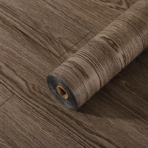 Self-Adhesive Wood Grain Pattern Wallpaper and Floor Stickers, Easy DIY Peel and Stick, 40x300 Cm, Waterproof and Durable Wall and Floor Decor