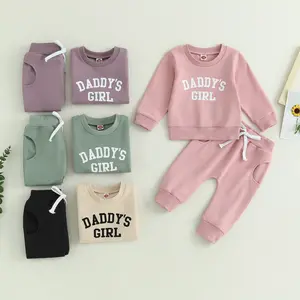 Toddler Baby Girl Fall Winter Outfit Daddy's Girl Long Sleeve Pullover Sweatshirts Jumper Pants Clothes Set