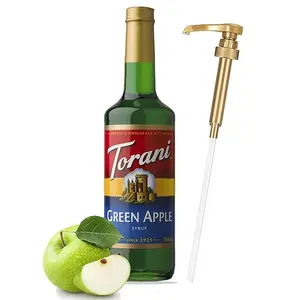 Torani Green Apple Syrup for Coffee, Tea, Cocktails, Desserts & More – 25.4 fl oz Flavored Syrup with Jimoco Pump – Gluten-Free, Kosher, Barista-Style Beverage & Drink Mixer