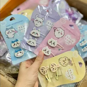 New Chiikawa Bb Clip Girl Kawaii Hair Clip Student Rubber Band Cute Usaki Hachiware Cartoon Bangs Hair Accessories