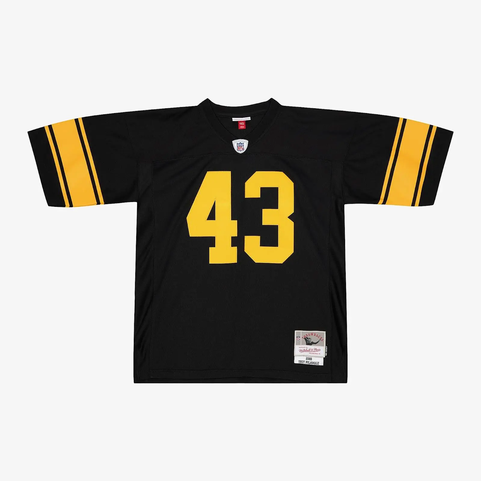 Troy Polamalu Pittsburgh Steelers Black 2008 Legacy Player Jersey NFL Throwback Mitchell & Ness