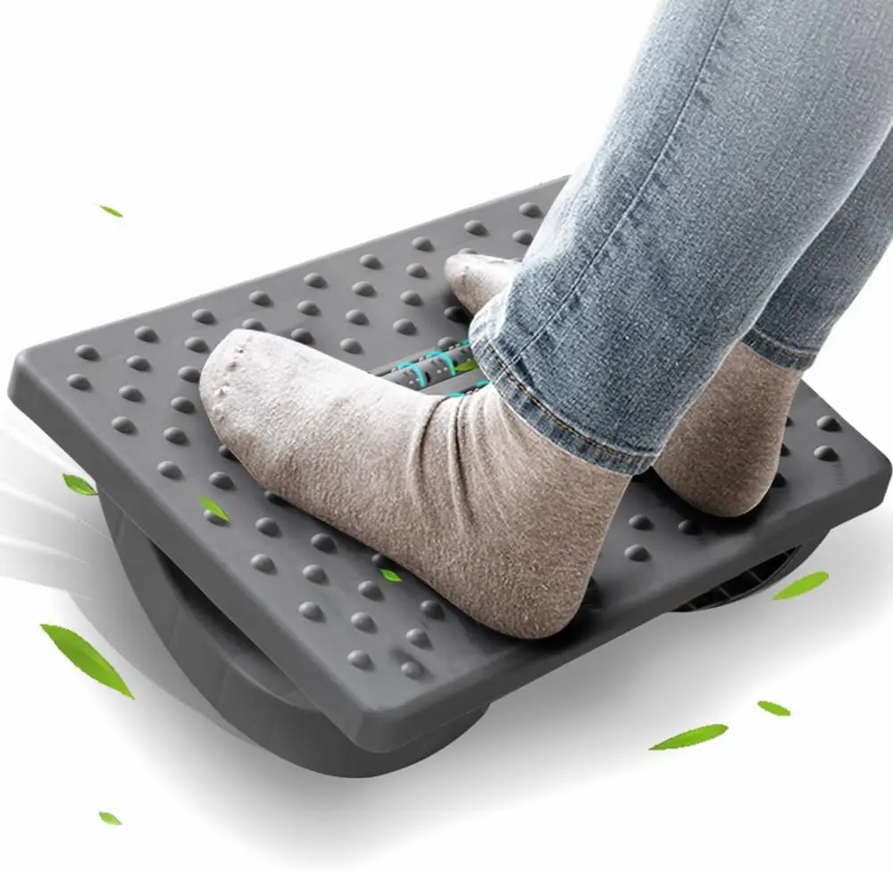 Ergonomic Foot Stools for Under Office Desk - Rocking Footrest with Roller Massager