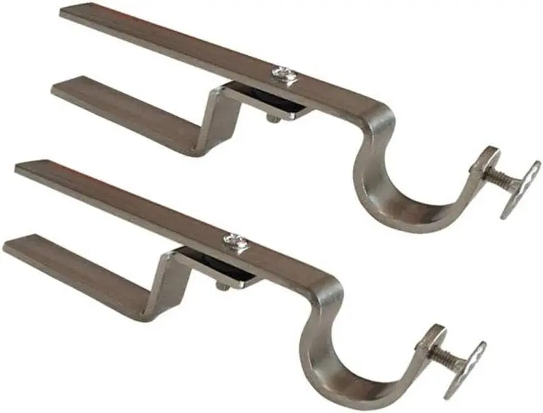 NoNo Bracket Mini - No Drill Curtain Rod Bracket Attachment for Mini Blinds (Satin Nickel)