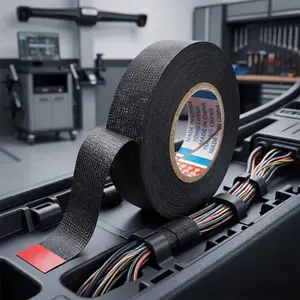 High-Temp 176℃ Flame Retardant Electrical Tape, Waterproof & Industrial Grade Adhesive Tape, Strong Anti-Tear Harness Tape for Wire Repair, Automotive Wiring, Insulation and General Purpose Fixing, Halogen-Free.