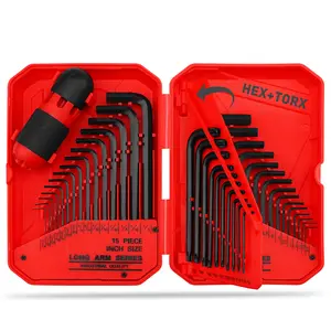 41-Piece Hex Key Allen Wrench Set, L Shape Hex and Torx Key Wrenches with Torque Handle | SAE(0.028"-3/8") | Metric(0.7mm-10mm) | Torx(T9-T50) in 3-Layer Storage Case, Heat Treated Cr-V Steel