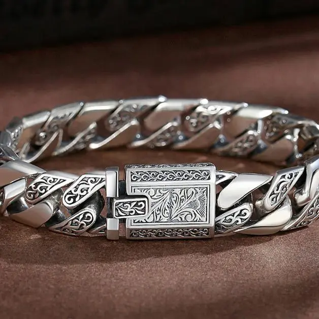 Vintage Bracelet, Punk Style Stainless Steel Bracelet for Men, Fashion Jewelry for Party, Daily Decor, Trendy All- match & Exquisite Jewelry for Birthday Gift,Casual Trendy Jewelry