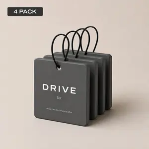 Drive Premium Hanging Car Perfume - SIX - Floral Solid Vegan Ingredients for Luxurious & Eco-Friendly Scent - Safe for Kids & Pets - Clean Long-Lasting Fragrance. Notes of Blackcurrant Nectar, Jasmine in full bloom, Tonka Bean Absolute, White Musk