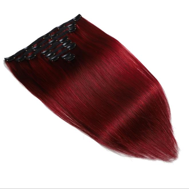 7Pcs Seamless Clip-In Straight Brazilian Remy Human Hair Extensions No Glue PU Clips 12-24 Inch 110-120g Natural Black Brown Blonde Adds Volume Length Quick Transformation Versatile Styling