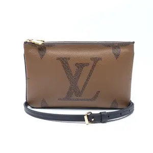 Pre-owned Louis Vuitton Coated Canvas Shoulder Bags Double Zip Reverse Monogram Shoulder Bag T10394677
