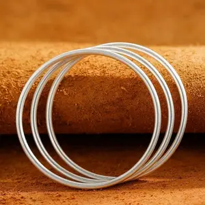 925 Sterling Silver Seven-Day Bangle Set for Women, Minimalist Matte Finish Seven-Ring Weekly Bracelet, Scratch-Resistant & Non-Tarnish Jewelry, Perfect Anniversary & Birthday Gift for Her