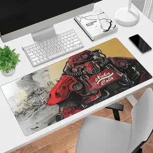 Fallout Nuka-Cola Power Armor Large Gaming Mouse Pad – Ultra-Smooth Surface, Stitched Edges – Vibrant Red & Black Design for Office & Home Desk Setup