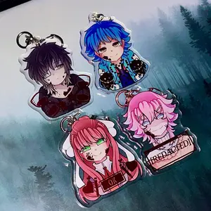 Visual Novel Characters Red Hot Stamp Double-sided Keychains