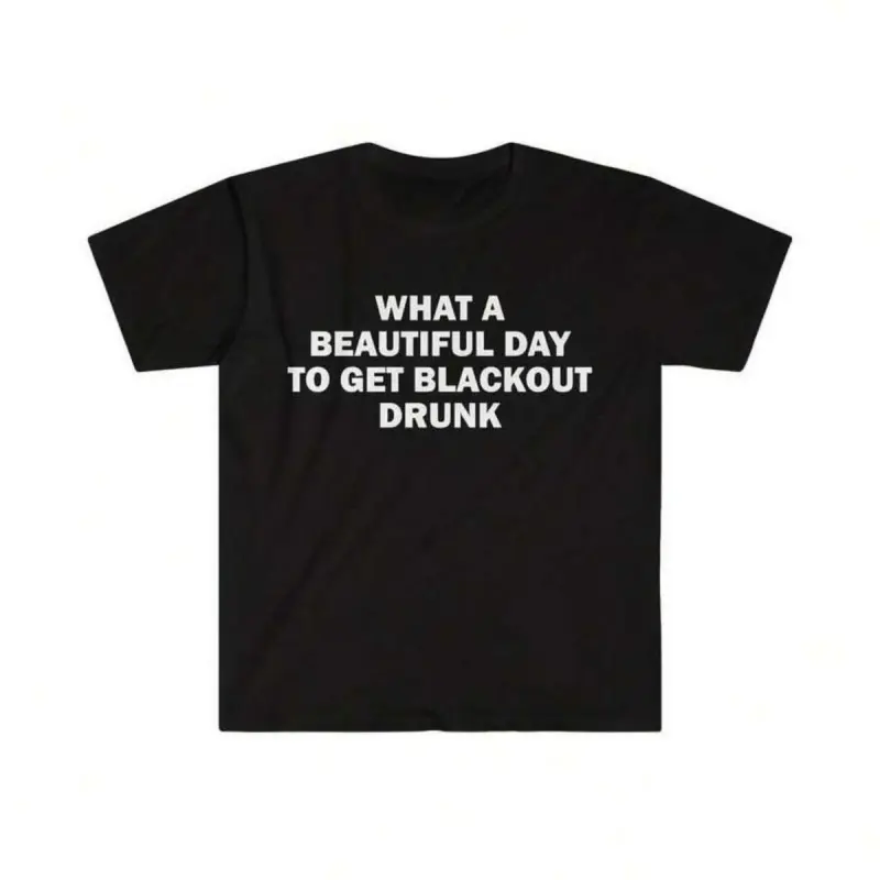 Women's Graphic T-Shirt with Funny Alcoholic Meme, Casual Tropical Print Top, Fitted Round Neck Shortsleeve Streetwear Gift, Tshirt, Funny Meme