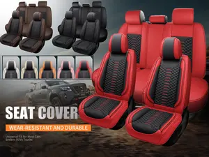 Premium Napa PU Leather Seat Covers for 2008-2025 Dodge RAM 1500 2500 3500 Full Set with Storage Bag Breathable Non-Slip Waterproof 4-Season Protector for Vehicle Interior Decoration Accessory
