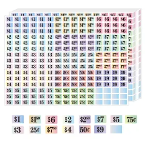 Garage Sale Stickers,4050 Pcs 1/2" X 3/4" Yard Sale Price Stickers Rectangle Preprinted Price Labels,for Flea Market Pre-Printed Pricing Stickers(Gradient Rectangle Small Price)