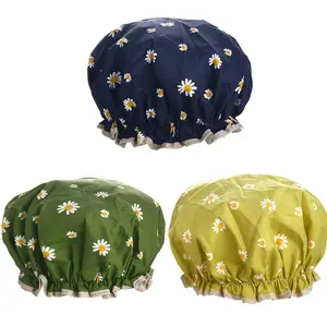 Shower Caps for Women,3 PACK Adjustable Bath Caps with Double layer Lined, Waterproof & Durable (Multi-colored4) satin silk