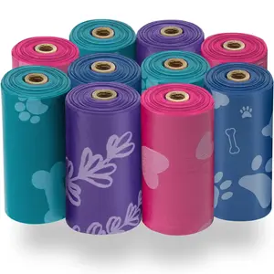 Best Pet "Dog" Poop Bags for Waste (150 Bags) Refuse Cleanup, Doggy Roll Replacements for Outdoor Puppy Walking and Travel, Leak Proof and Tear Resistant, Thick Plastic - Assorted Colors