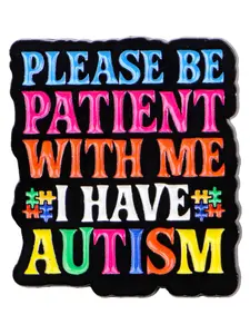 Autism Awareness Lapel Pin, Rainbow Patience Slogan Badge, Special Gift, Casual Style, Letters Pattern, All Seasons Wear