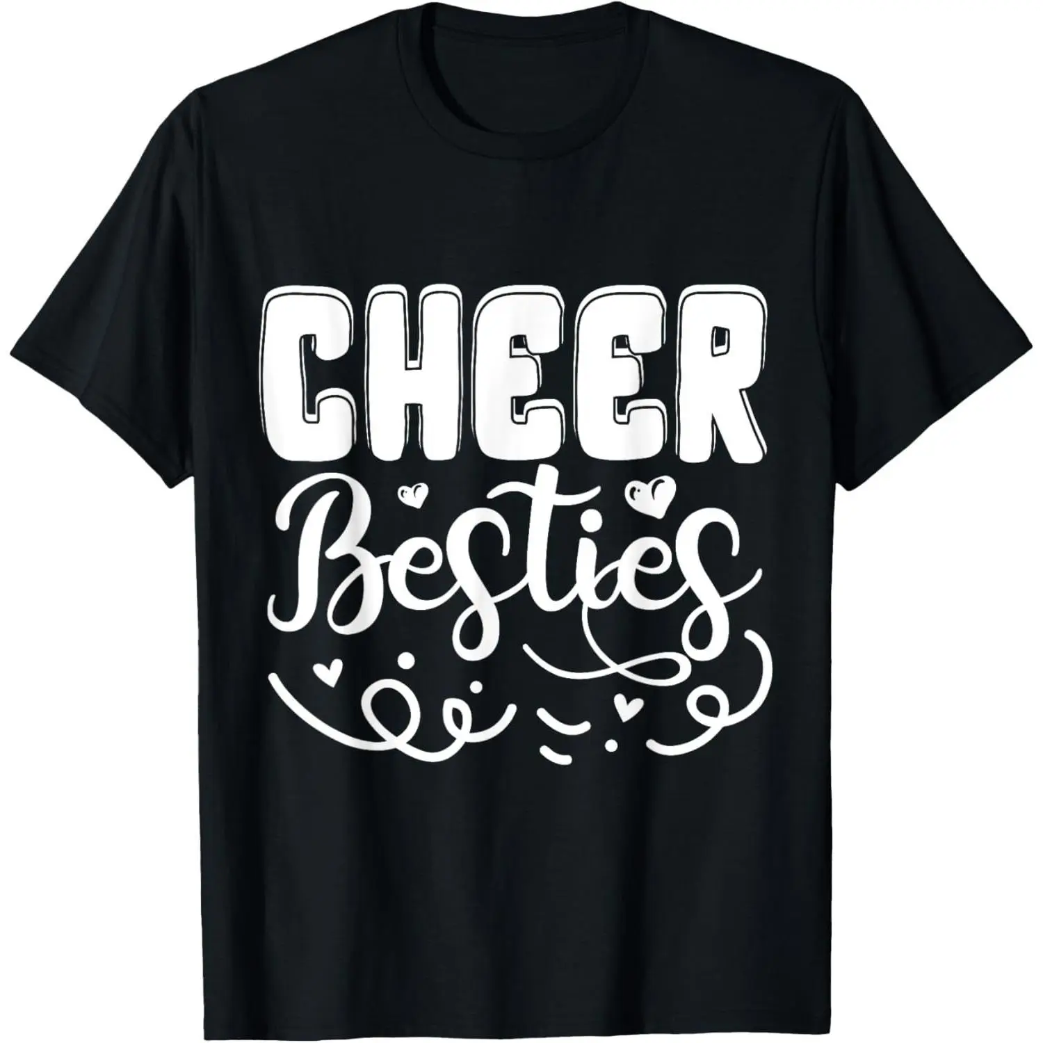 Men's Cheerleading Besties Short-Sleeve Round Neck Casual Streetwear T-Shirt, Cheerleader Top