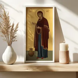 Theotokos Gerontissa Byzantine Icon, Virgin Mary Orthodox Catholic Wall Art No-Frame