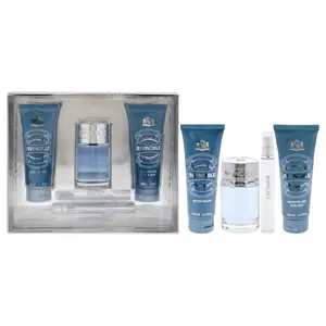 Invincible by New Brand for Men - 4 Pc Gift Set 3.3oz EDT Spray, 0.5oz EDT Spray, 4.3oz After Shave, 4.3oz Shower Gel Invincible Men's Eau de Toilette Cologne