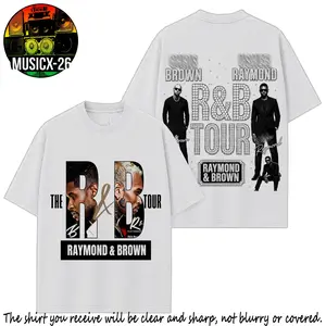 [X-26] The R&B Tour 2026 Official White Premium 100% Cotton T-Shirt For Breezy Fans, Raymond and Brown Concert Outfit, Gift For R&B Music Fans Graphic Tee, Breezy Tour Merch Shirt Rap Fan Graphic Tee