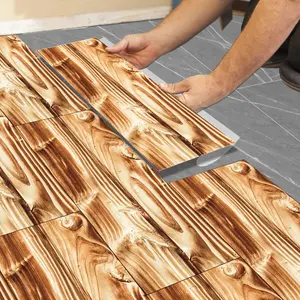 Dark High Gloss Wood Peel and Stick Floor Tiles, 5/10/20pcs 15.75x5.91in PVC, No Glue, Waterproof, Durable Flooring