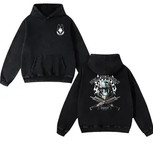 Halo 3 ODST Hell Jumpers Graphic Sweater Hoodie Gaming Washed Crewneck Shortsleeve, Soft Cotton Fabric Classic Men Top Menswear Gift Casual Hoodie Christmas Shirts