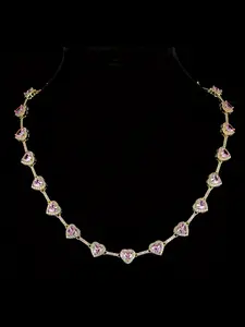ICED CHICS 10mm Pink heart-shaped Zircon necklace, hip-hop Zircon necklace, the best gift for mom, Mother's Day, Valentine's Day, date