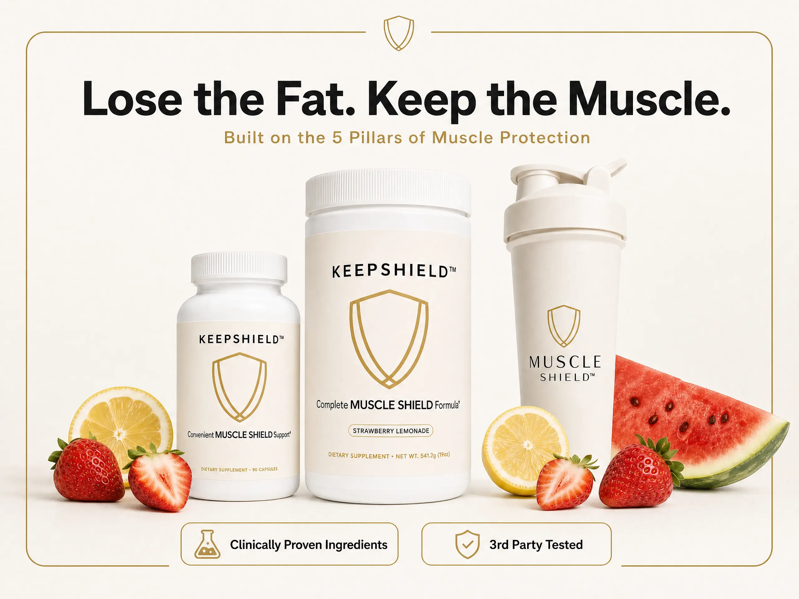 KeepShield Complete Muscle Shield Formula + Convenient Capsules = Muscle Shield Protection Bundle W/FREE SHAKER