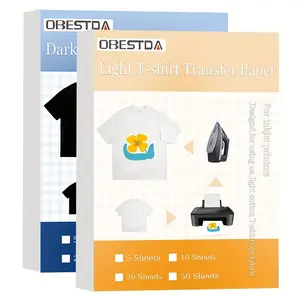 10 sheets or 20 sheet ink-jet thermal transfer paper cotton t-shirt dark light color transfer paper photothermal transfer paper 100% cotton fabric A4(8.27 x 11.7 inch)