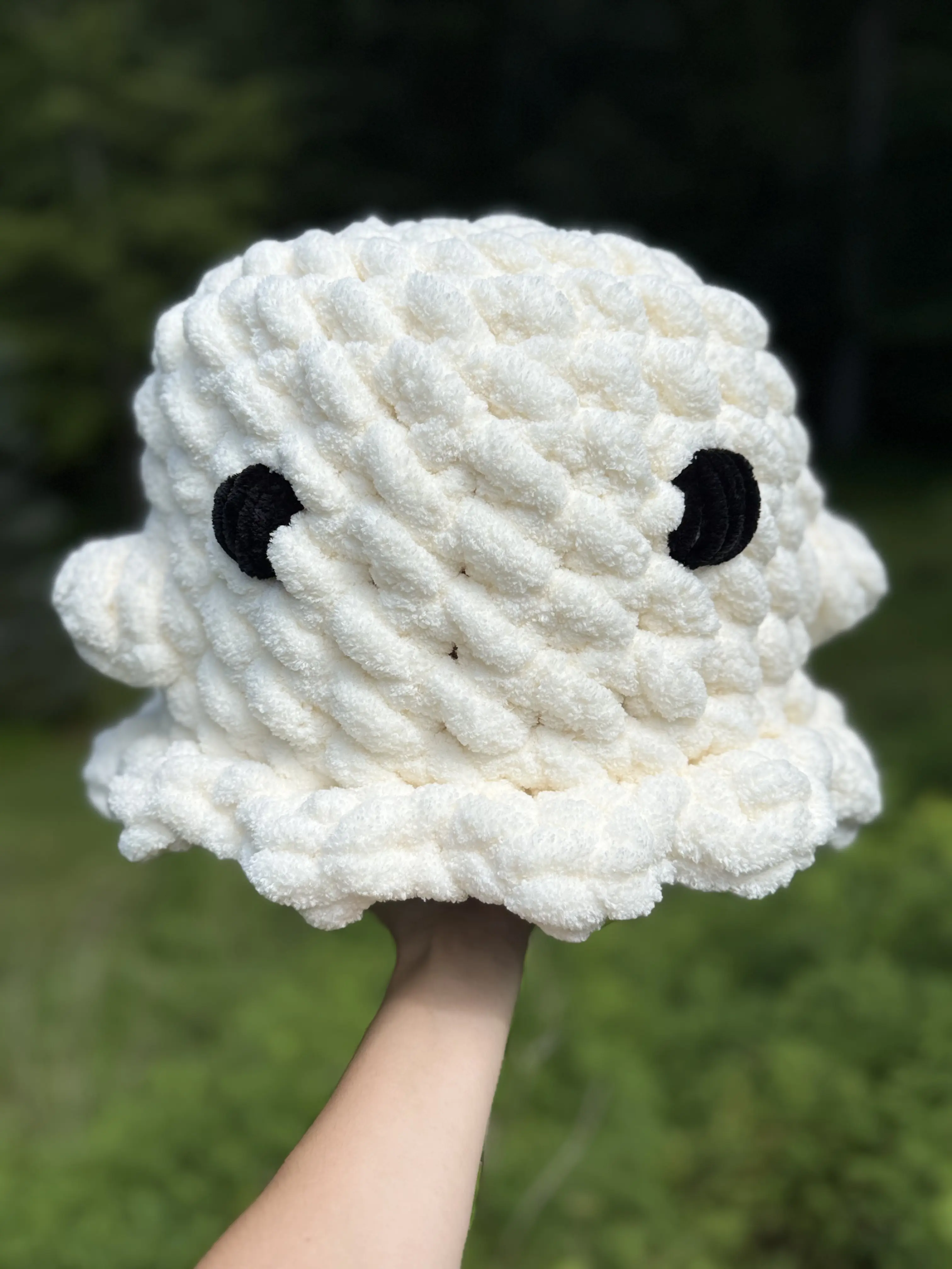 Handmade Crocheted Jumbo Ghost Plushie