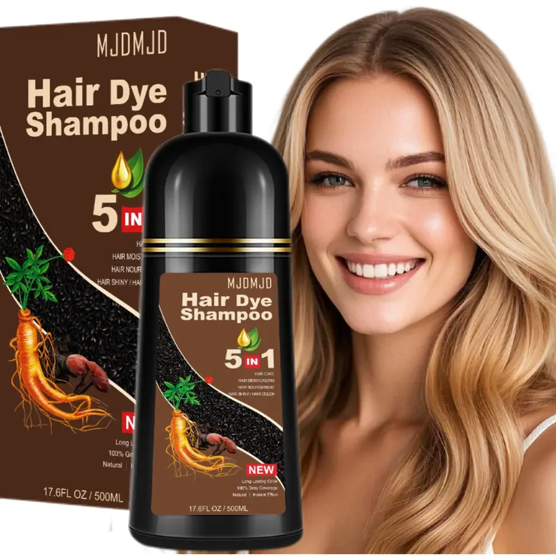 Instant Herbal Golden Blonde Hair Dye Shampoo 5 in 1, Colors in Minutes, Hair Color Shampoo for Men and Women, Vegan Ammonia Free Hair Shampoo500ml