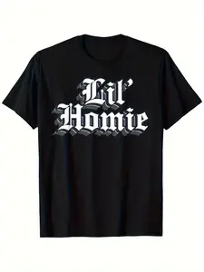 LIL HOMIE Hip Hop Lowrider Chicano West Coast T-Shirt - 100% Cotton, Regular Fit, Bold Graphic Print, Round Neck, All-Season Comfort, Hand Wash or Dry Clean, Hip Hop T Shirt (3-13Y)