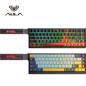 Aula WIN68 HE Magnetic Keyboard with Adjustable Actuation,65% Wired Compact Keyboard, Hot-Swappable, Hall Effect Switches,8000 Hz Polling Rate