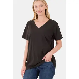 Zenana Full Size V-Neck Short Sleeve T-Shirt