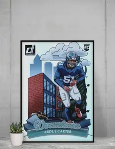 Donruss Abdul Carter 2025 Rookie Downtown 12x17 Poster New York Giants