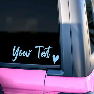 3 inch custom decal with heart