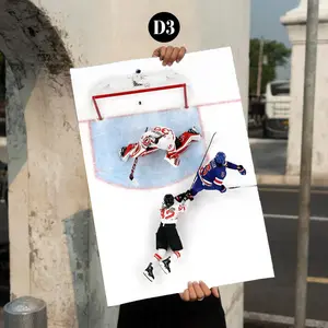 Team USA Hockey Goalie Save Poster, Olympic Championship Action Wall Art Print