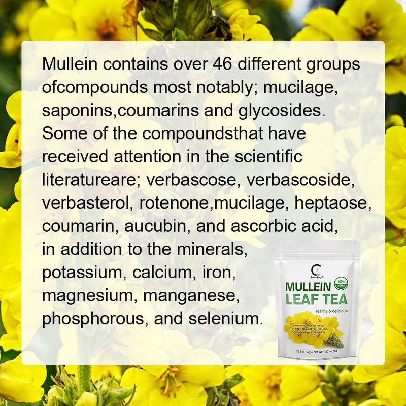 Mullein Tea Bags - Organic Mullein Leaf Tea for Lungs Cleanse and Respiratory Support, Caffeine Free - 28 Tea Bags Mullein Tea Bags - Organic Mullein Leaf Tea for Lungs Cleanse and Respiratory Support, Caffeine Free - 28 Tea Bags