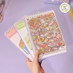 40 Pages Mini World Sticker Book 3D House Scene Cute Stickers DIY Scrapbooking Journaling Decal Film Creative Play