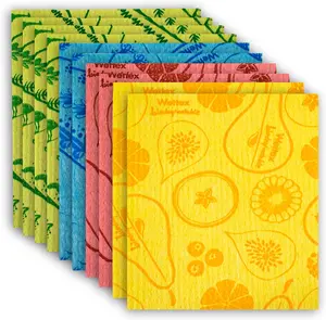 The Original 10 Pack Swedish Dishcloths for Kitchen - Eco Friendly Reusable Paper Towels - Wipes