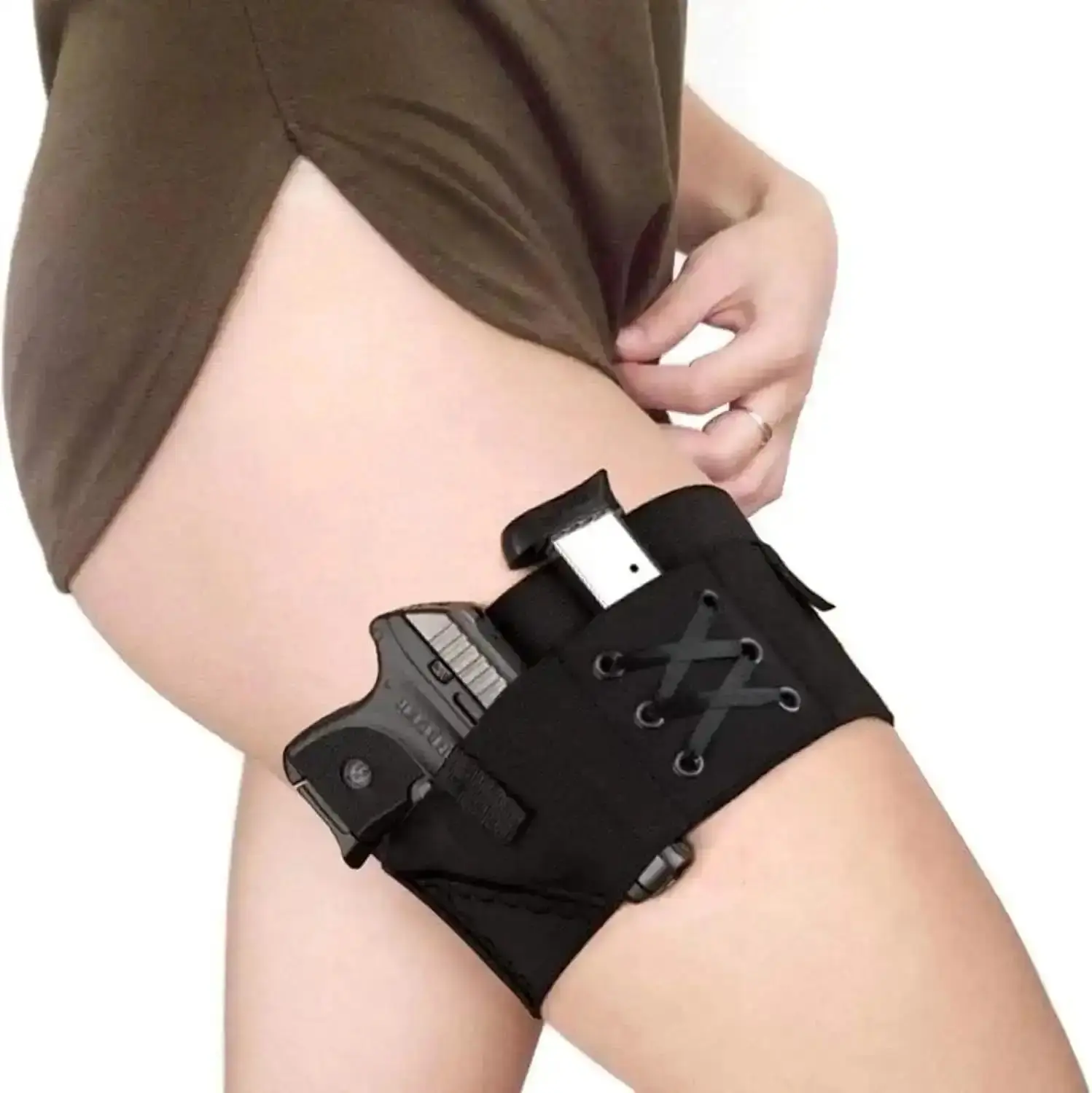 Tactical Thigh Holster for Women, Adjustable Leg Equipment Pouch for Outdoor Sports Airsoft Training, Breathable Lightweight Tactical Carrier for Hiking Camping