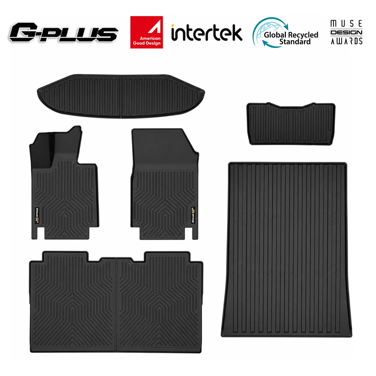 TPE Floor Mat & Cargo Liner Cybertruck Set, Pre-Cut Fits Tesla Cybertruck 2023-2026 Multiple Rows (1st/2nd/3rd/4th), All Weather Automotive Interior Accessories, 1-6PCS Black Truck Mats