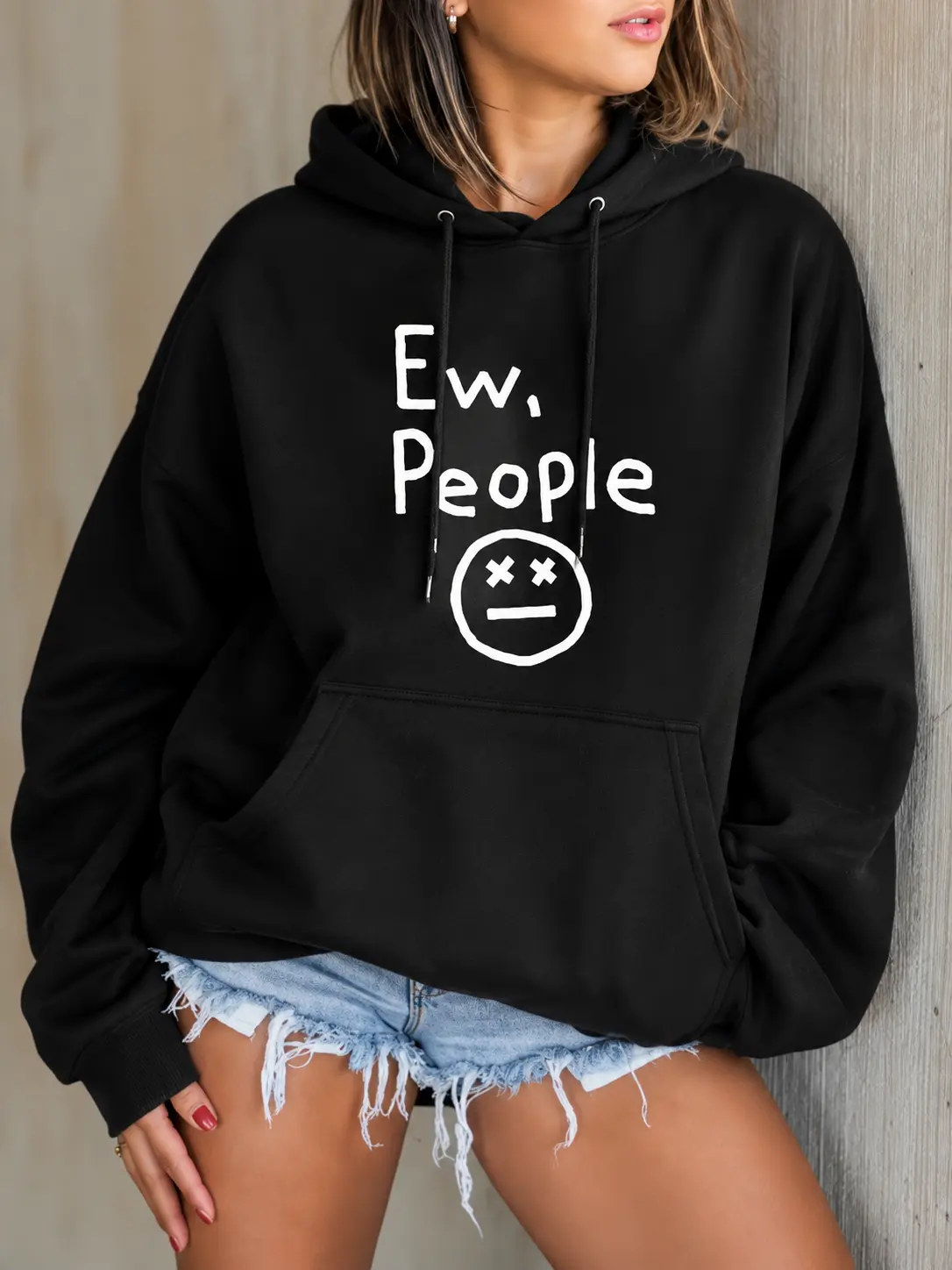 Funny Introvert Hoodie, Ew People Graphic Pullover Sweatshirt, Sarcastic Humor Unisex Hoodie, Funny Gift for Introverts
