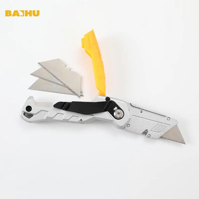 BAIHU Multifunctional Folding Scissors, Aluminum Alloy Automatic Locking Scissors, Summer Gift, Professional Cutting Tool for Home & Office