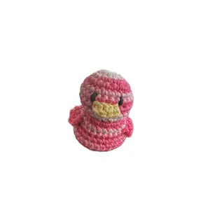 Tiny magnetic handmade happy crochet duck