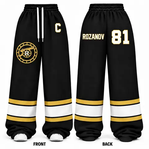 Rozanov & Hollander Wide Leg Pants, Heated Rivalry Print Sweatpant for Hockey Fans, Comfortable & Trendy Unisex Sportswear Perfect Gift